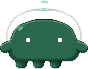 Pixel-art mascot of a DDArch team AI agent, walk-cycle frame 6